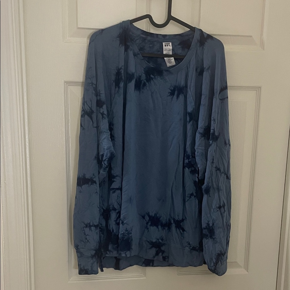 Navy Tie-Dye Long Sleeve Shirt